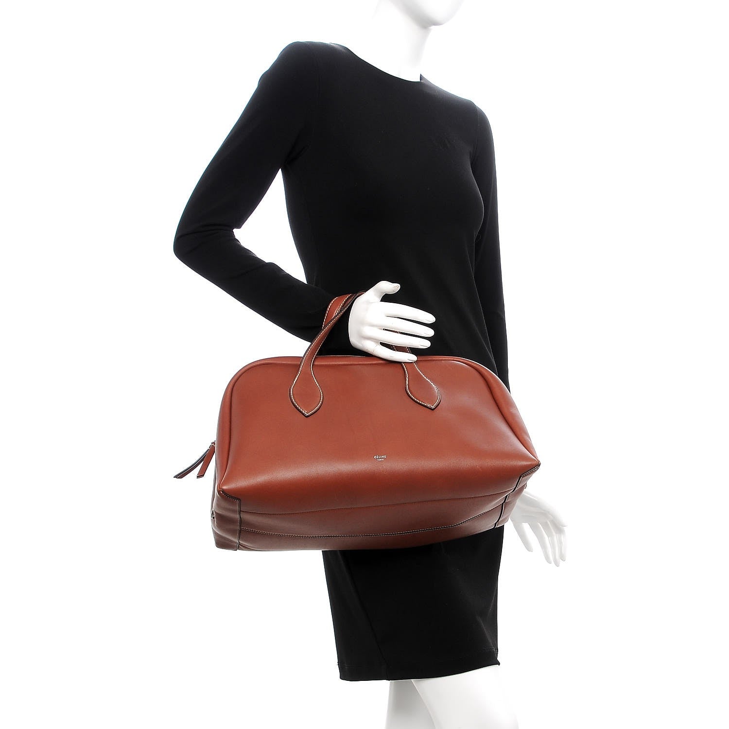 Celine Natural Calfskin Bowling Bag Teck 2 of 10