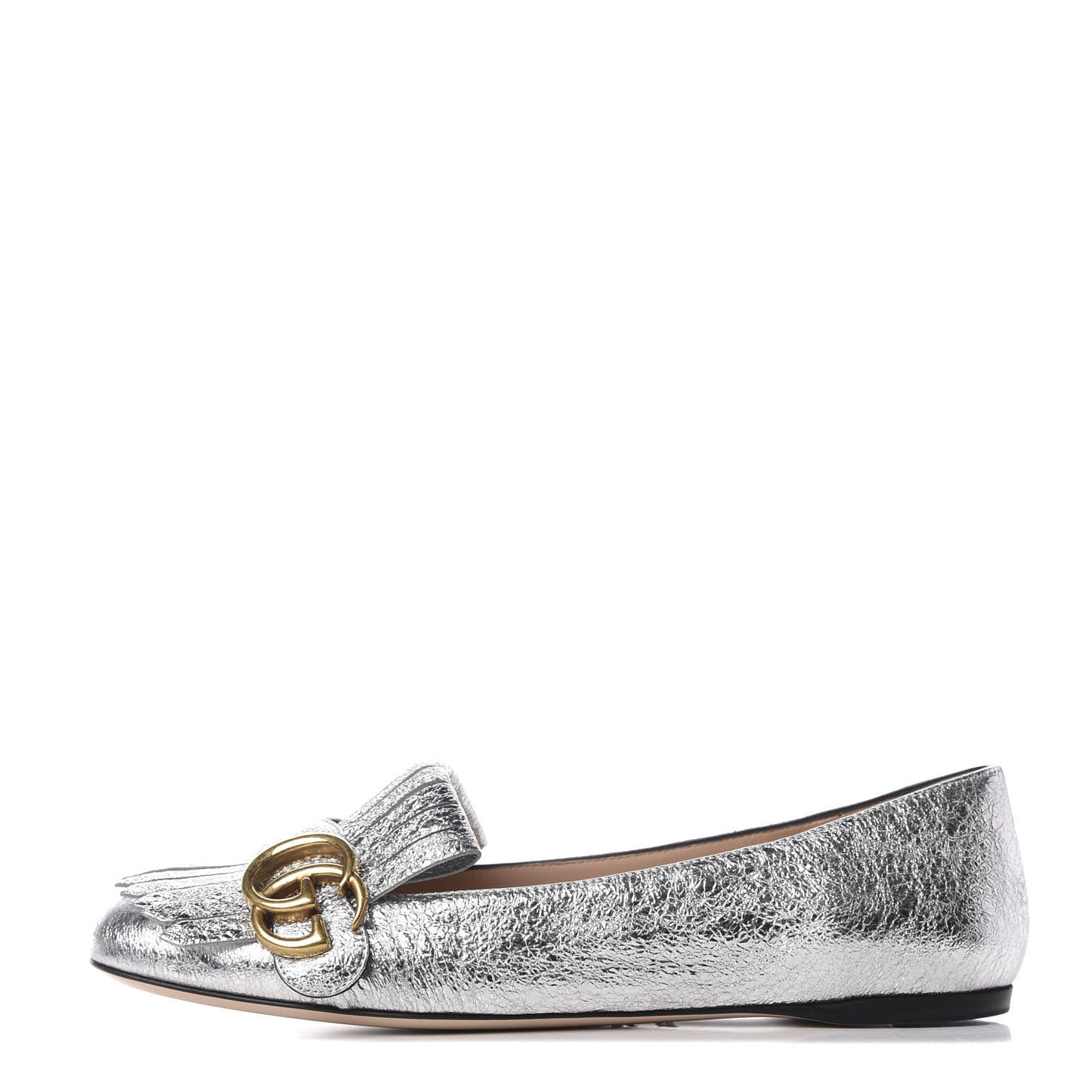 Galassia GG Marmont Fringe Flats 36.5 Argento