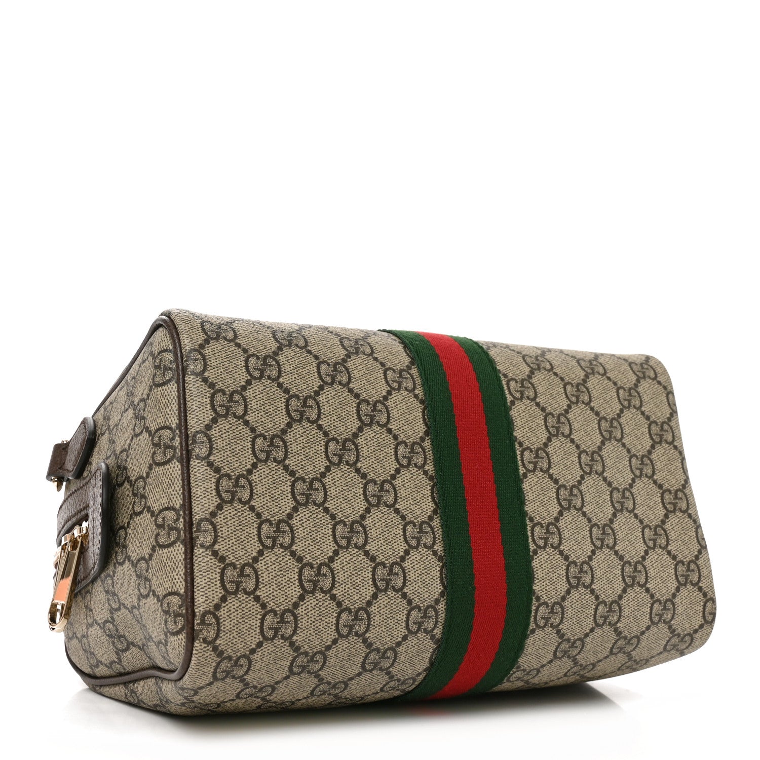 Gucci GG Supreme Monogram Web Medium Ophidia Top Handle Bag Beige Dark Brown 4 of 10