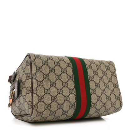 Gucci GG Supreme Monogram Web Medium Ophidia Top Handle Bag Beige Dark Brown 4 of 10