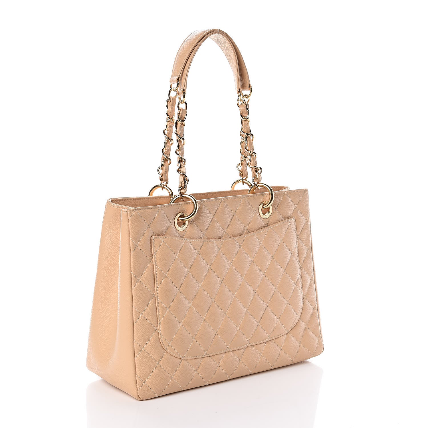 Chanel Caviar Quilted Grand Shopping Tote GST Beige Clair 3 of 10