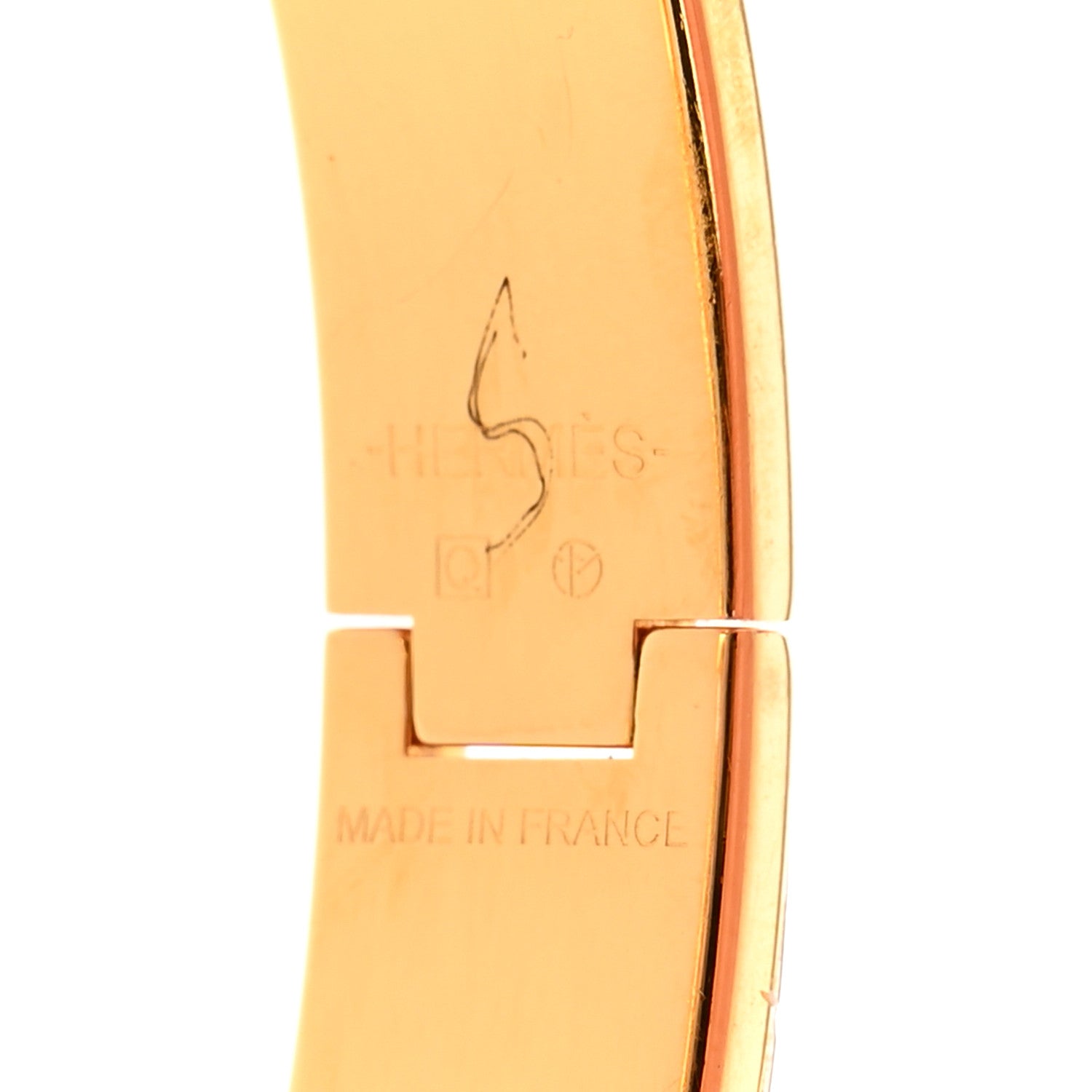 Hermes Enamel Narrow Clic Clac H Bracelet GM Jaune Madras 4 of 4