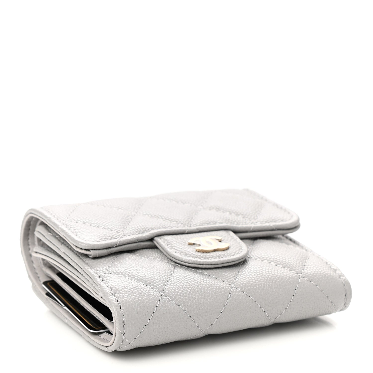 Chanel Caviar Quilted Small Flap Wallet Grey 4 of 9