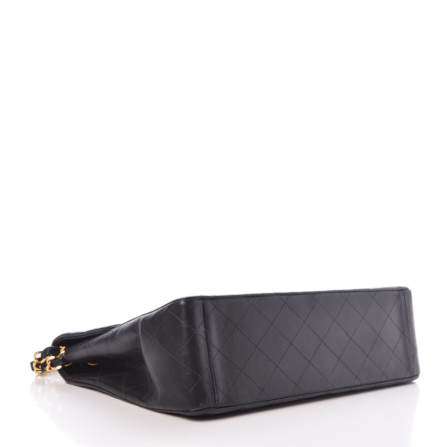 Lambskin Quilted XL Jumbo Single Flap Black