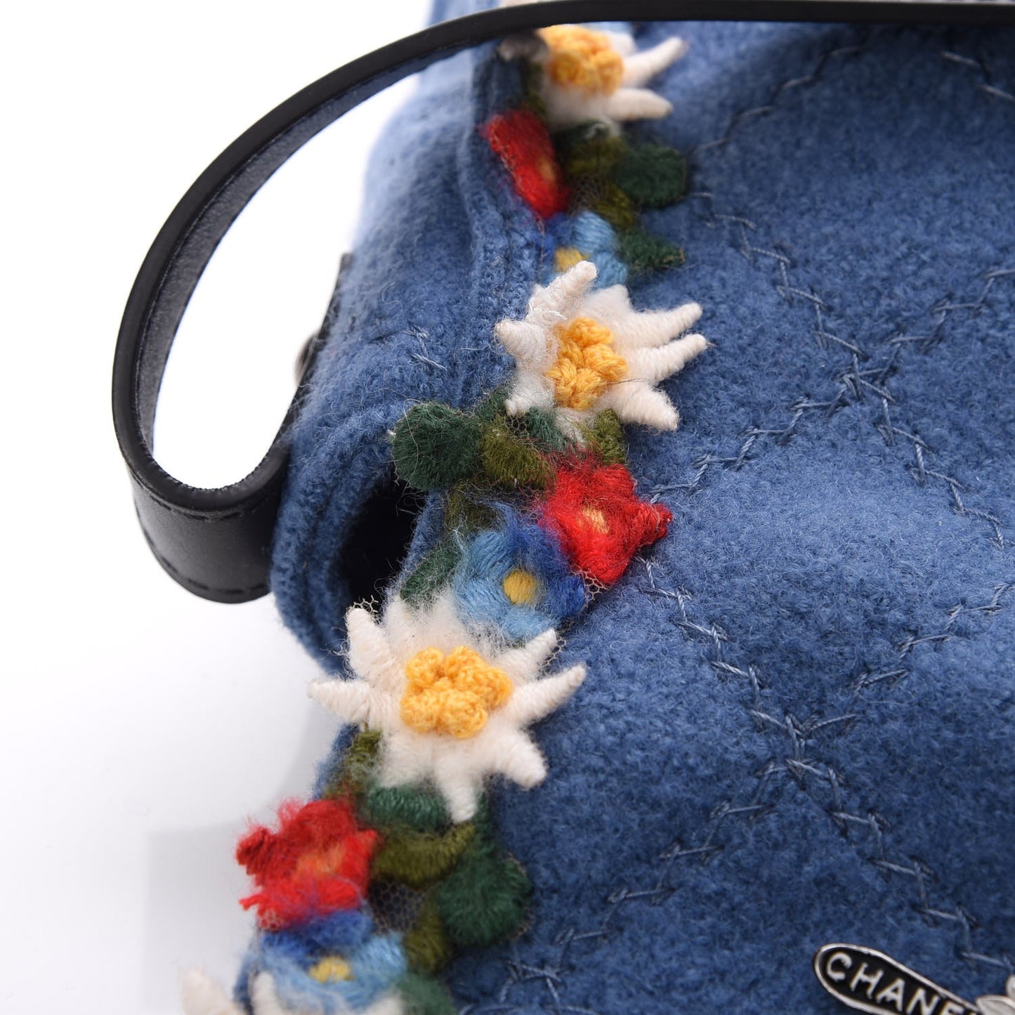 Felt Embroidered Large Crest Austrian Satchel Blue