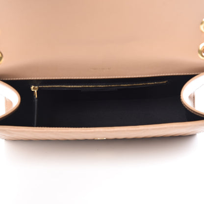 Saint Laurent Grain De Poudre Mixed Matelasse Large Triquilt Monogram Satchel Cork 5 of 10