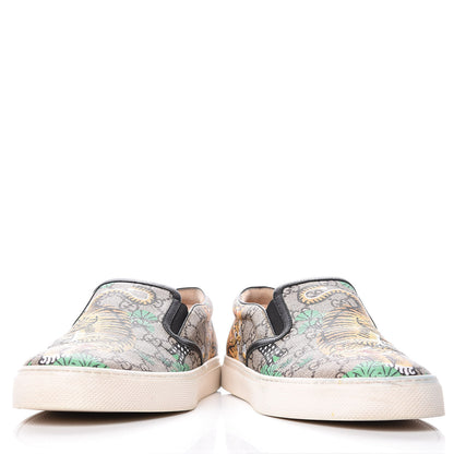 Gucci GG Supreme Monogram Bengal Mens Dublin Slip On Sneakers 8 Beige Yard 6 of 13