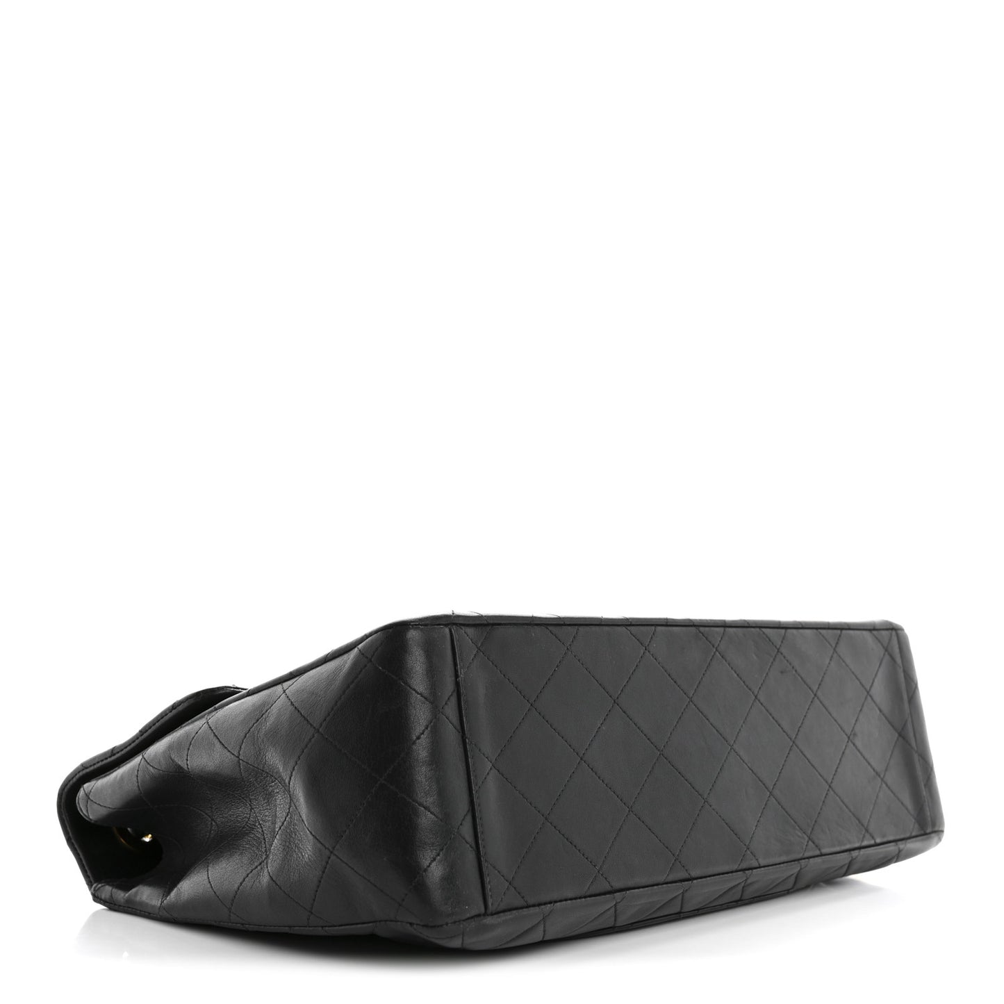 Lambskin Quilted XL Jumbo Single Flap Black