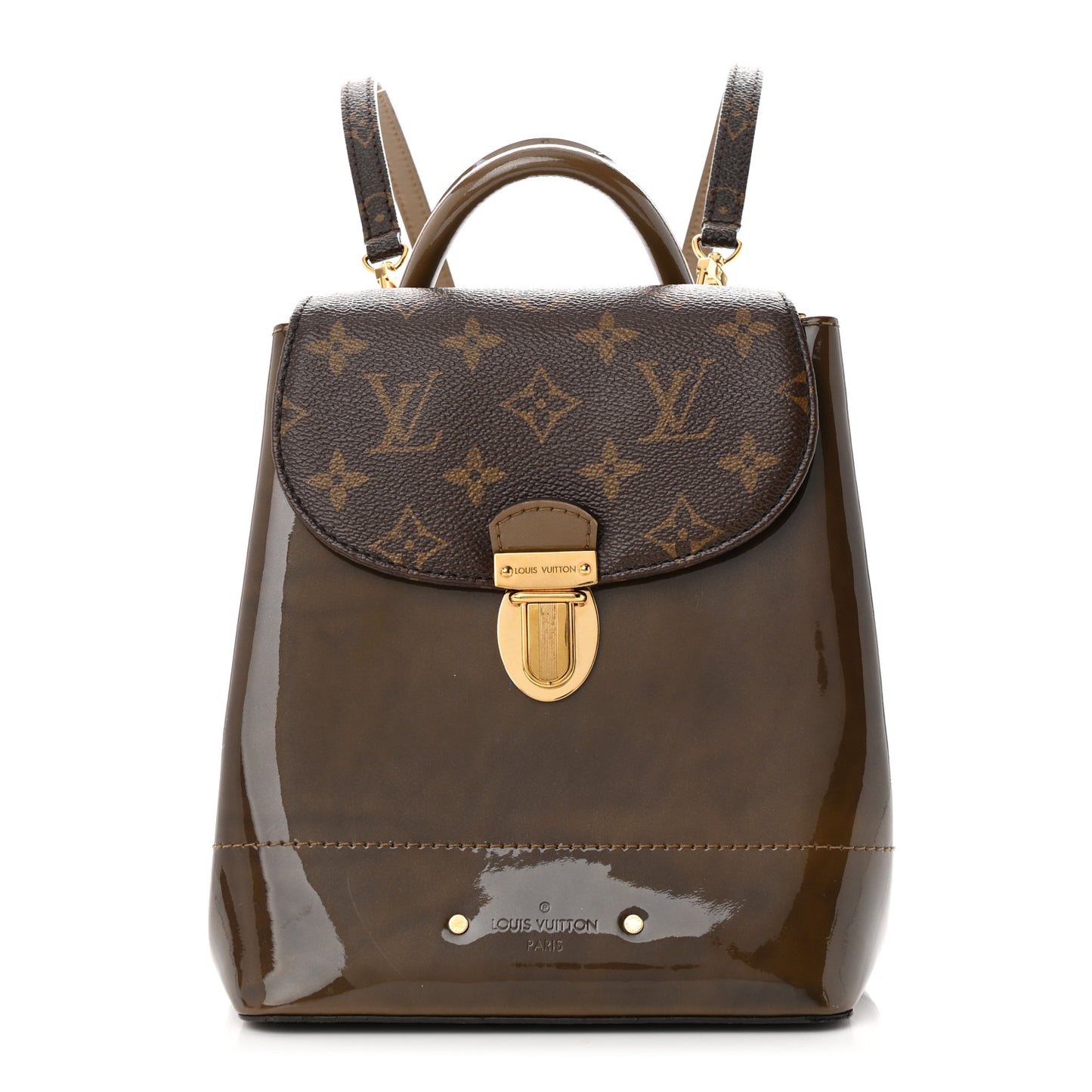 Patent Monogram Hot Springs Backpack Vert Bronze
