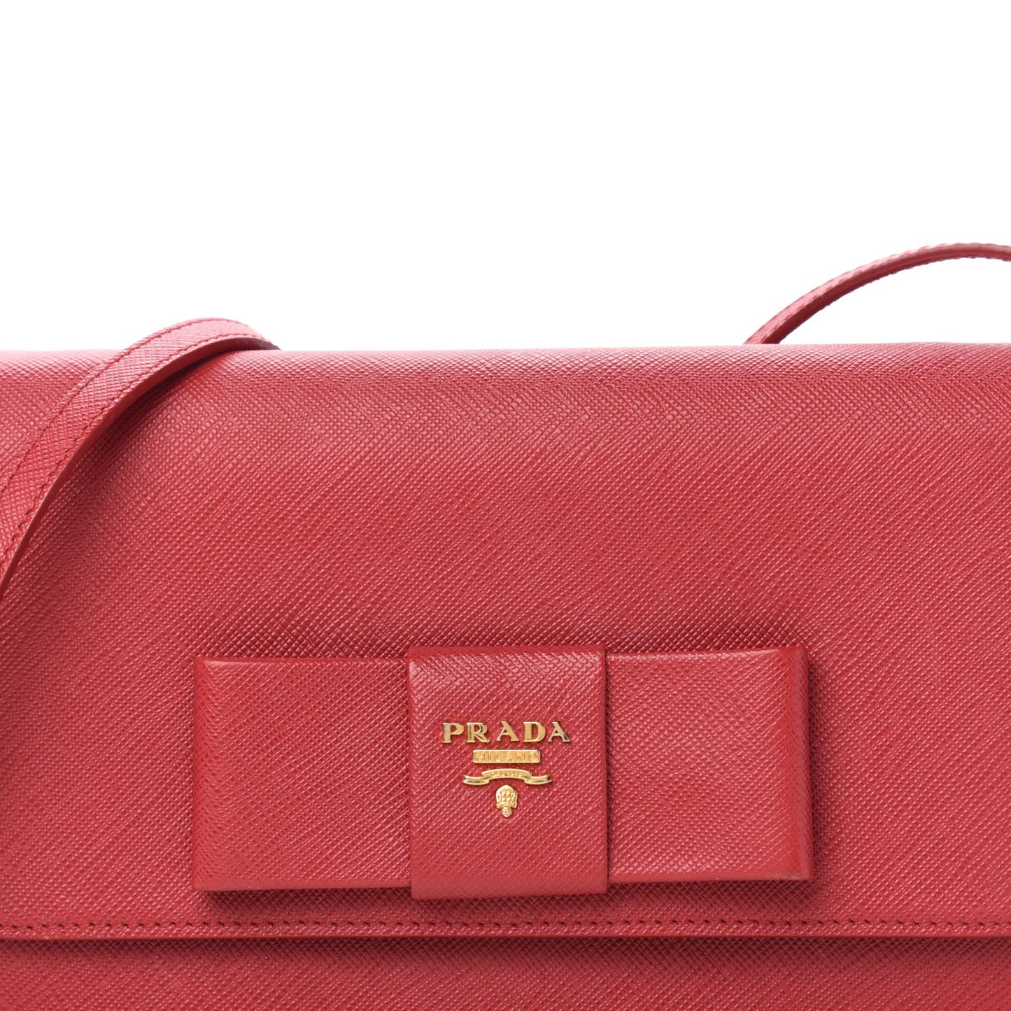 Saffiano Fiocco Bow Flap Wallet Fuoco