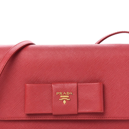 Prada Saffiano Fiocco Bow Flap Wallet Fuoco 13 of 13