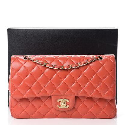 Chanel Lambskin Quilted Medium Double Flap Orange 21 of 21