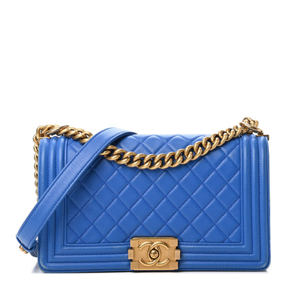 Chanel Lambskin Quilted Medium Boy Flap Blue 1 of 5