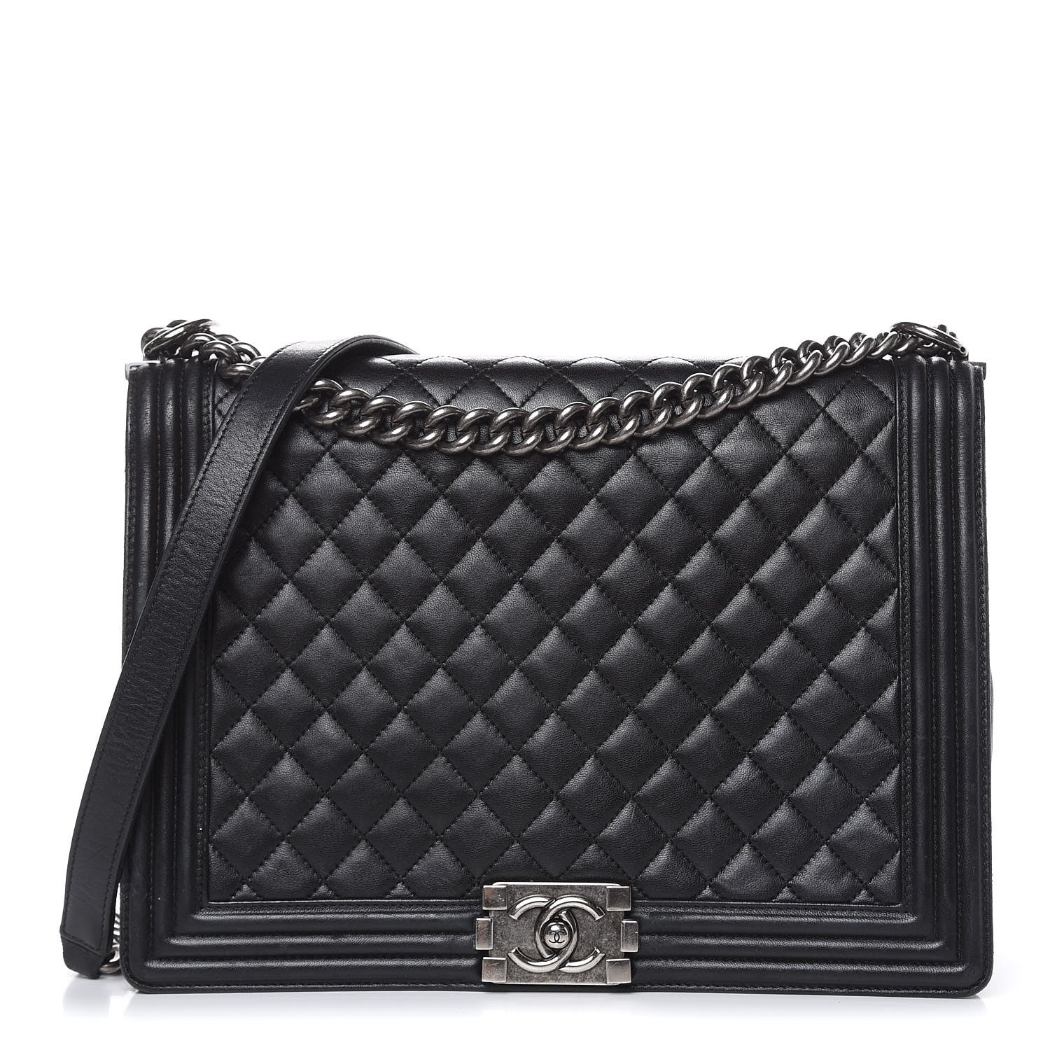 Chanel Lambskin Quilted Large Boy Flap Black 1 of 22