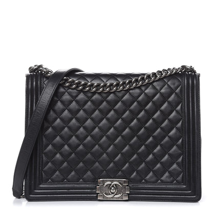 Chanel Lambskin Quilted Large Boy Flap Black 1 of 22