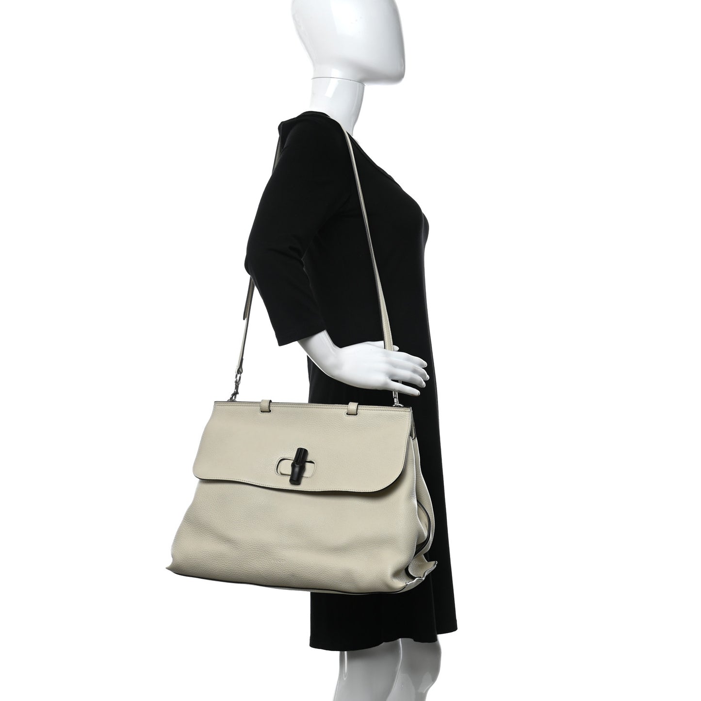 Cellarius Calfskin Medium Bamboo Daily Top Handle Bag Mystic White