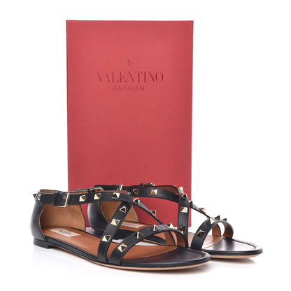 Valentino Garavani Nappa Rockstud Crisscross Sandals 41 Black 8 of 8