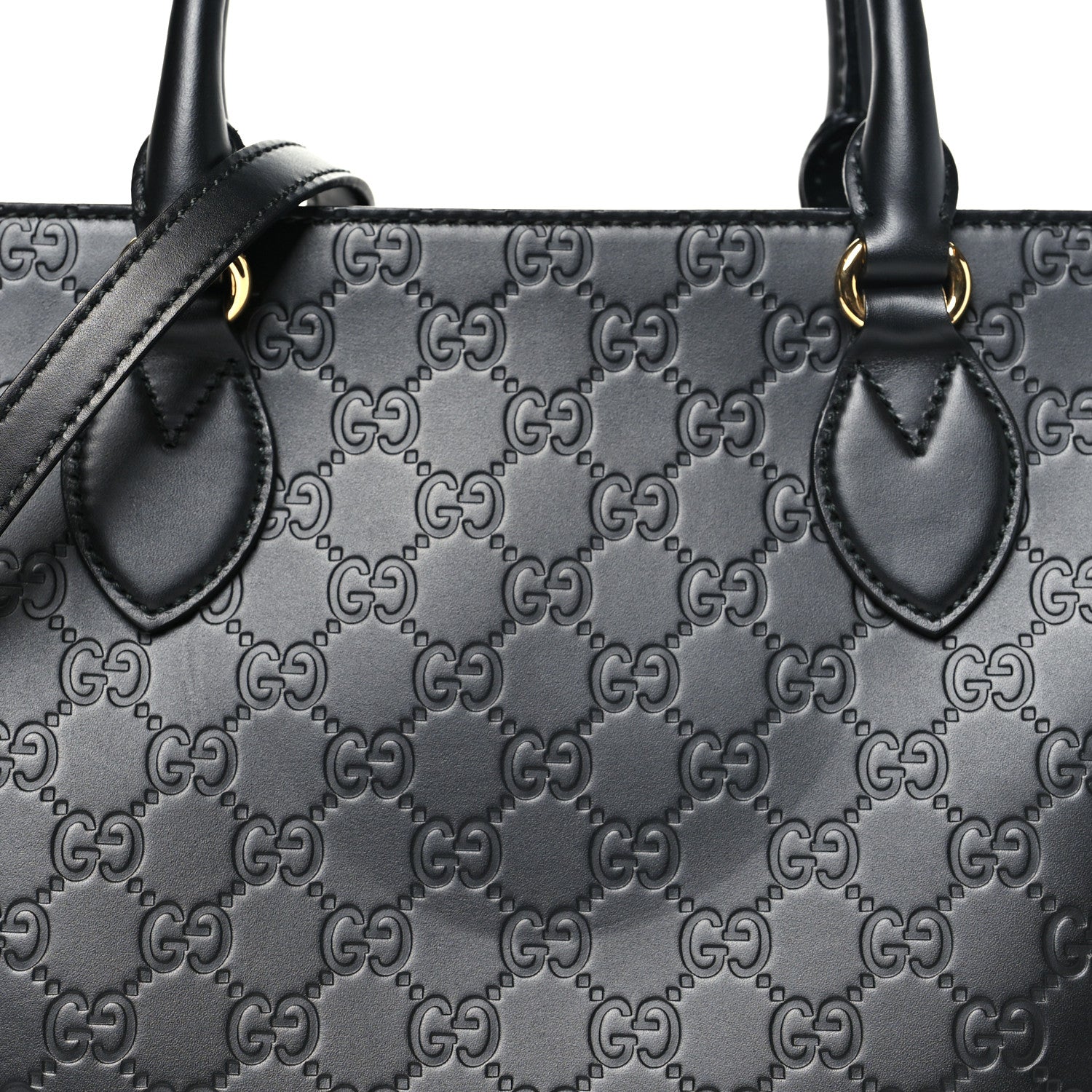 Gucci Guccissima Small Zippered Bucket Tote Black 7 of 9