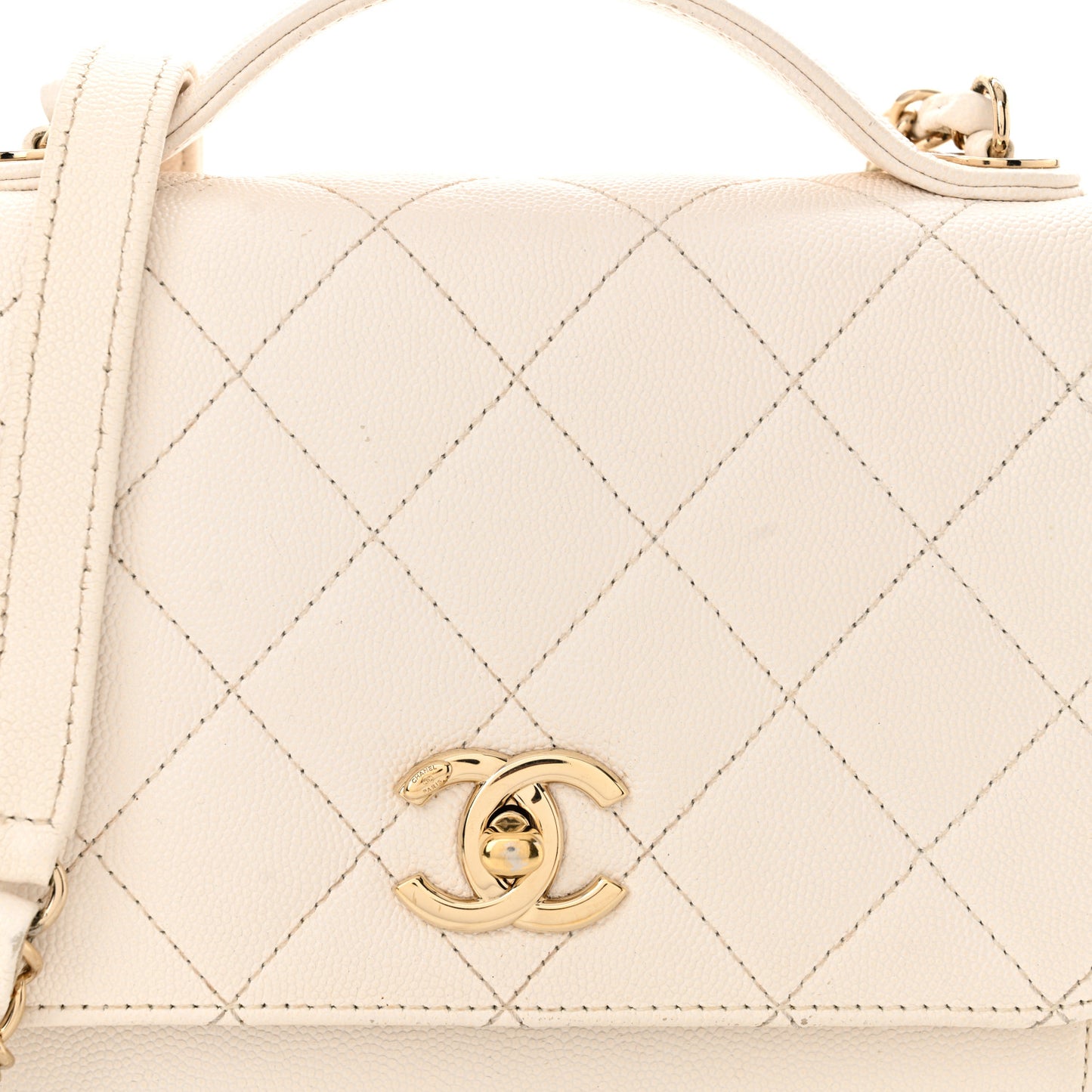 Caviar Quilted Medium Business Affinity Flap White
