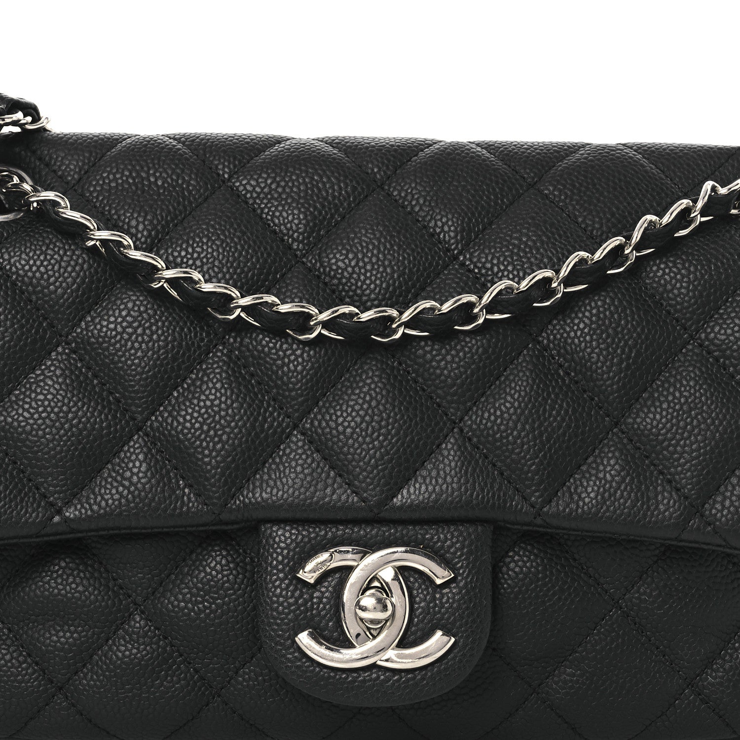 Chanel Caviar Quilted Medium Easy Flap Black 8 of 11