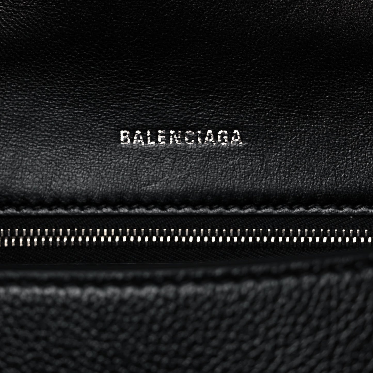 Grained Calfskin Small Hourglass Top Handle Bag Black
