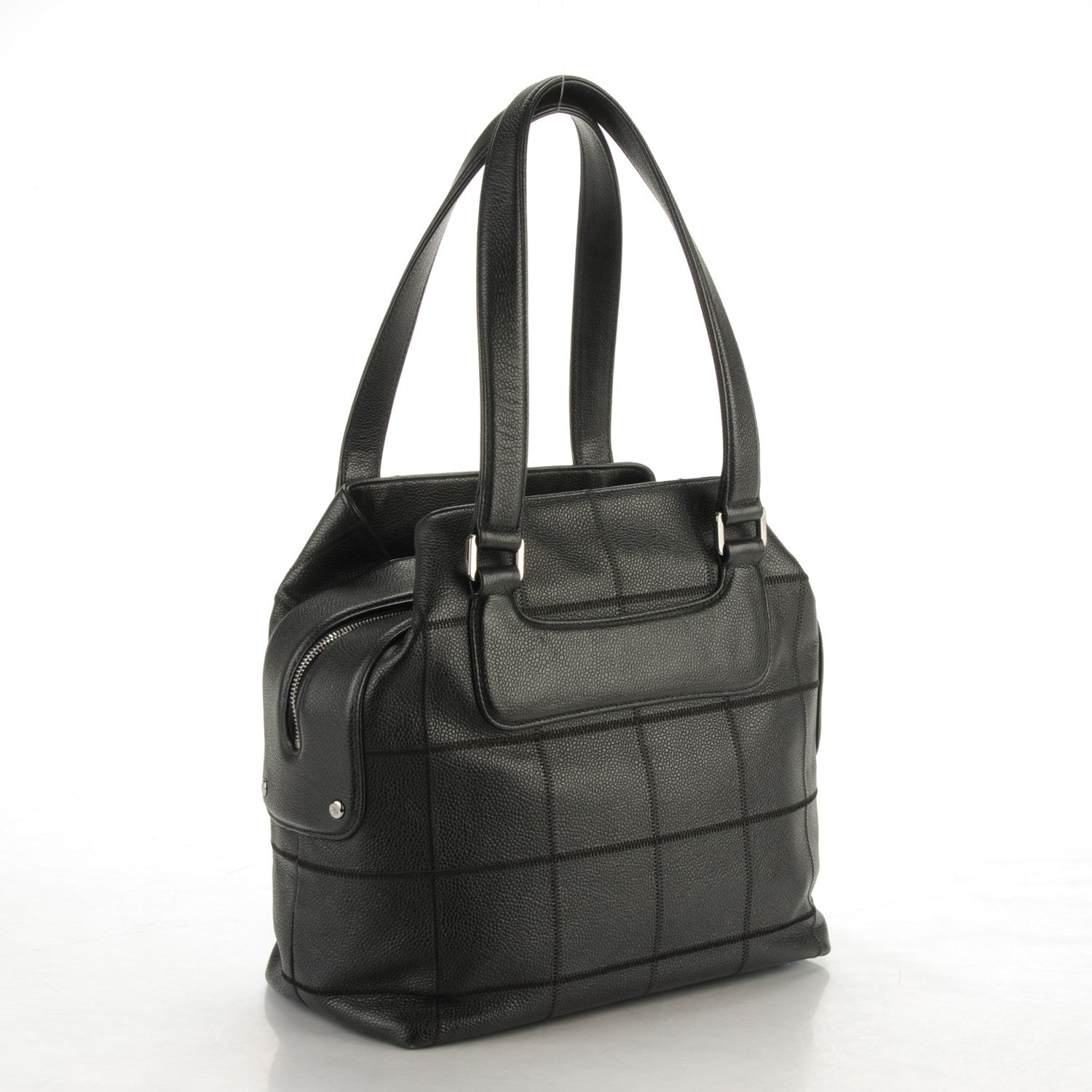 Chanel Caviar Square Stitched Tote Black 3 of 7