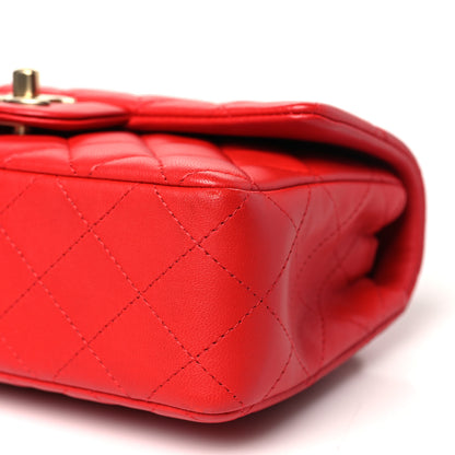 Chanel Lambskin Quilted Mini Rectangular Flap Red 10 of 12