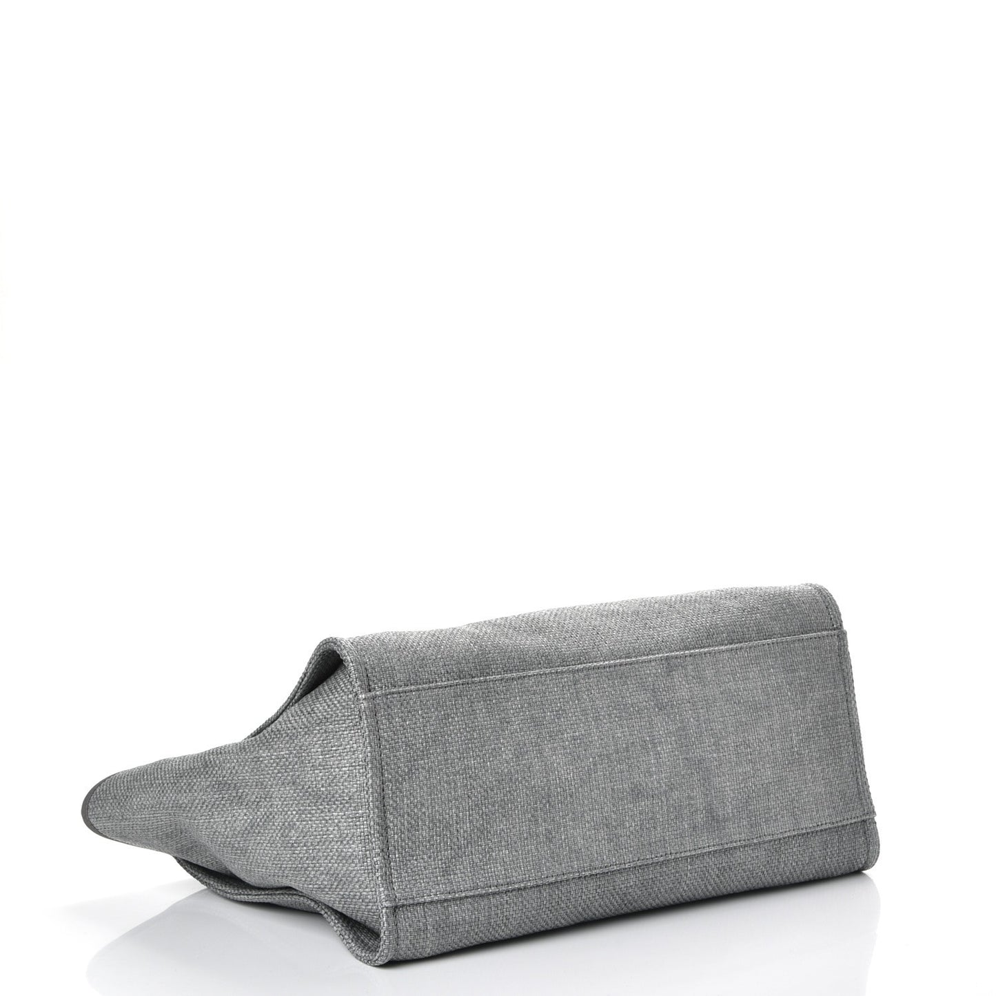 Woven Straw Raffia Large Deauville Tote Grey