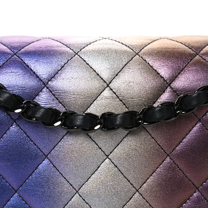 Chanel Metallic Calfskin Quilted Ombre Medium Double Flap Black 8 of 10