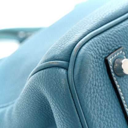 Hermes Taurillon Clemence BIRKIN 35 Blue Jean 11 of 17