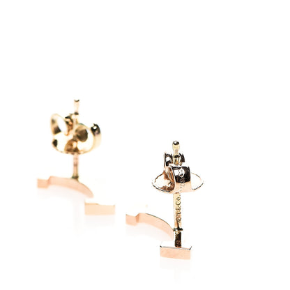 Tiffany 18K Rose Gold T Smile Stud Earrings 3 of 5