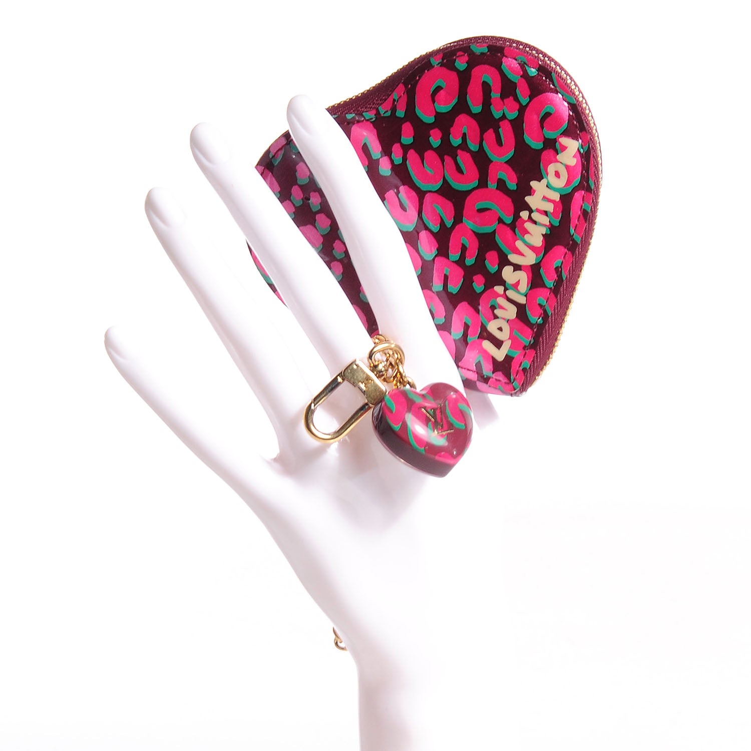 Louis Vuitton Monogram Leopard Coeur Heart Coin Purse Rouge Fauviste 2 of 7