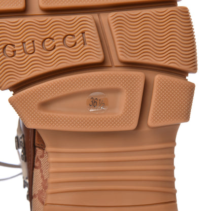 Gucci X SEGA Suede Calfskin GG Monogram Womens Flashtrek High-Top Sneakers 36.5 New Cuir Beige Ruggine 7 of 9