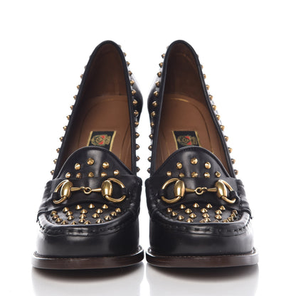 Gucci Calfskin Studded Horsebit Alyssa Pumps 36.5 Black 2 of 7