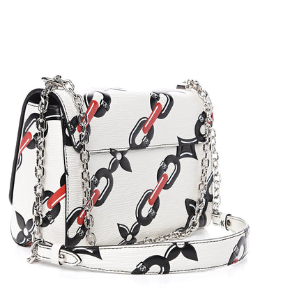 Louis Vuitton Epi Chain Flower Twist Shoulder Bag MM White 2 of 7