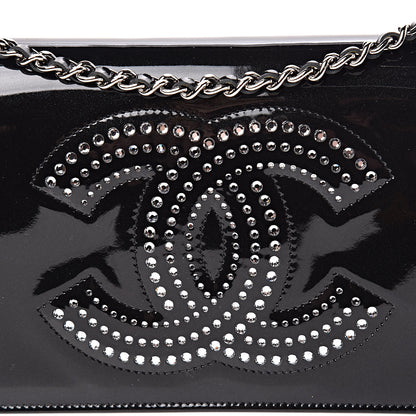 Chanel Patent Strass Wallet On Chain WOC Black 14 of 15