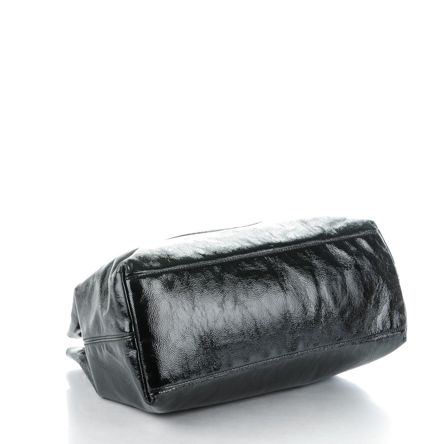 Patent Medium Soho Chain Shoulder Bag Black