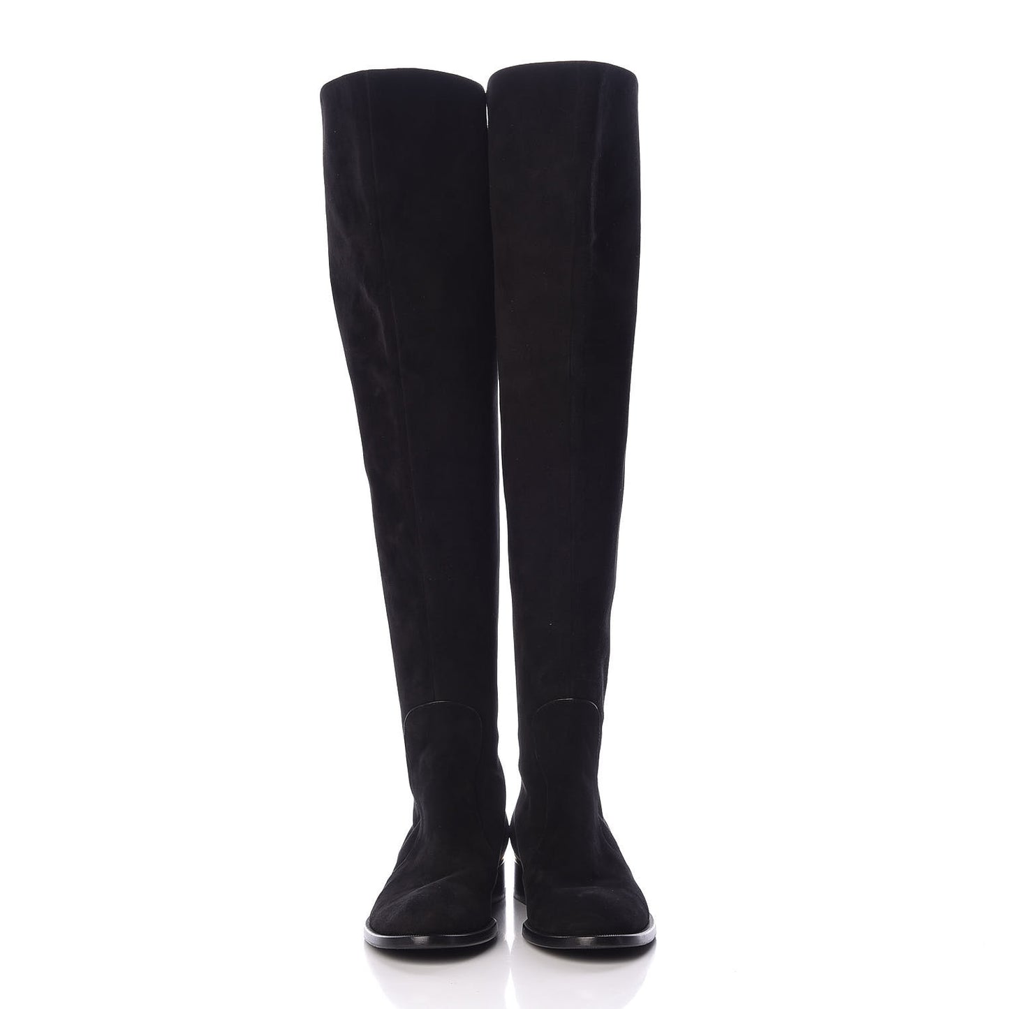 Suede Skyline Thigh High Flat Boots 39 Black