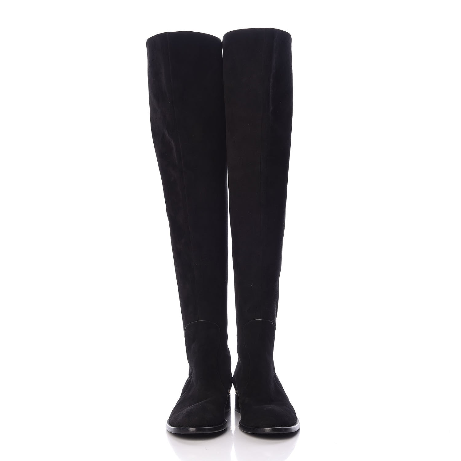 Louis Vuitton Suede Skyline Thigh High Flat Boots 39 Black 2 of 9
