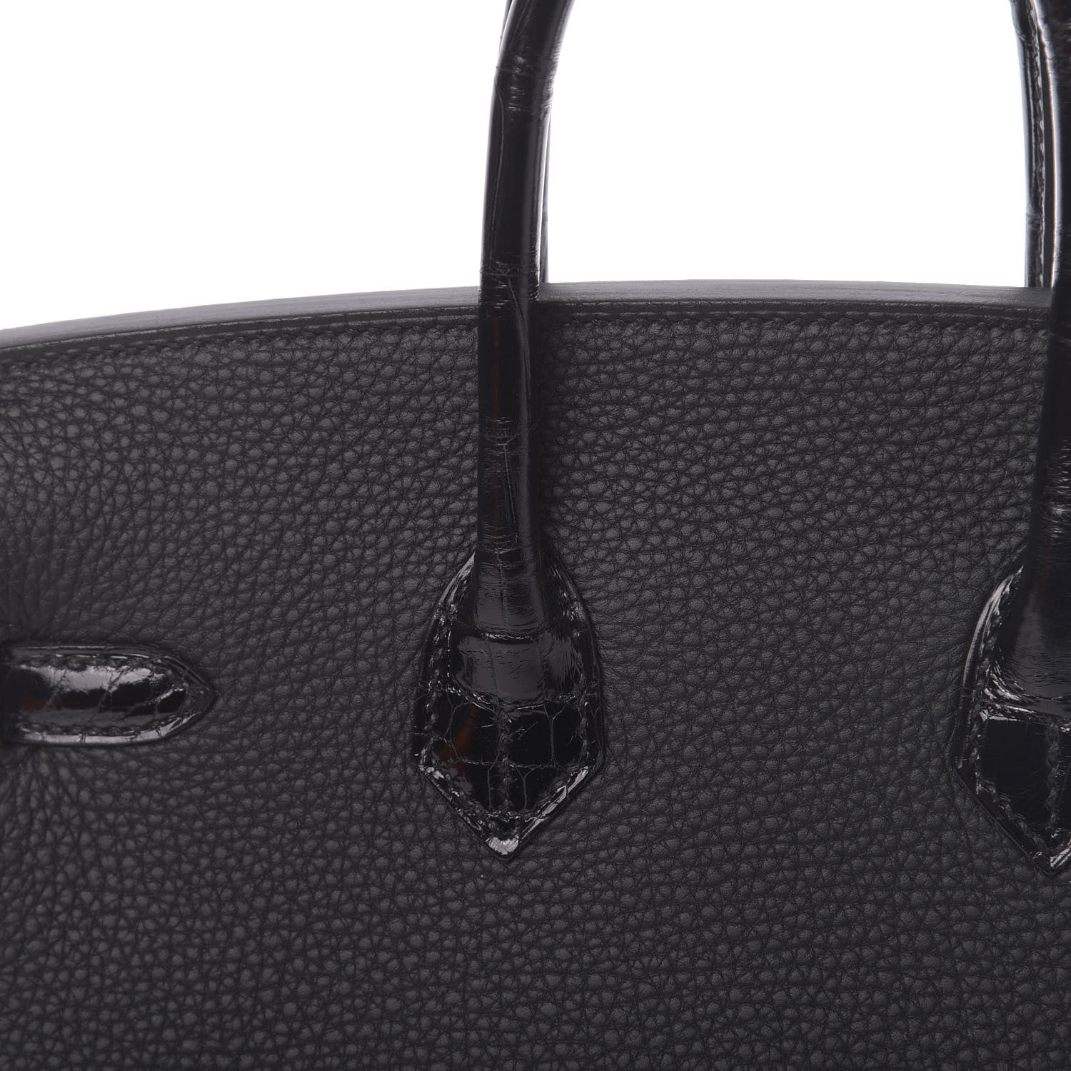 Hermes Togo Shiny Niloticus Crocodile Birkin Touch 25 Black 31 of 38