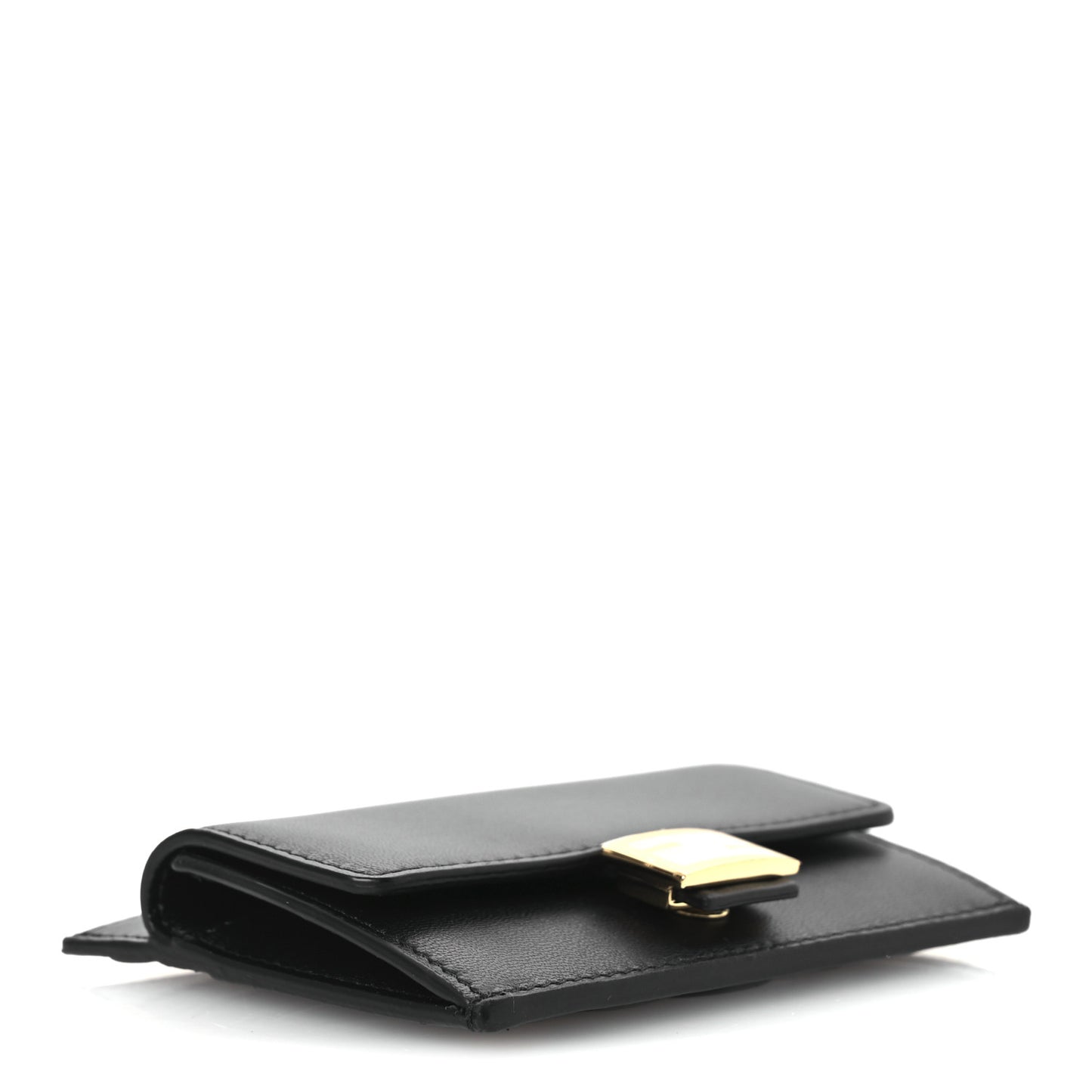 Nappa Matisse FF Diagonal Embossed Fold Over Card Holder Wallet Black