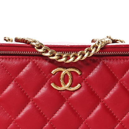 Chanel Lambskin Quilted Small Pillow Crush Vanity Case With Chain Red 8 of 11