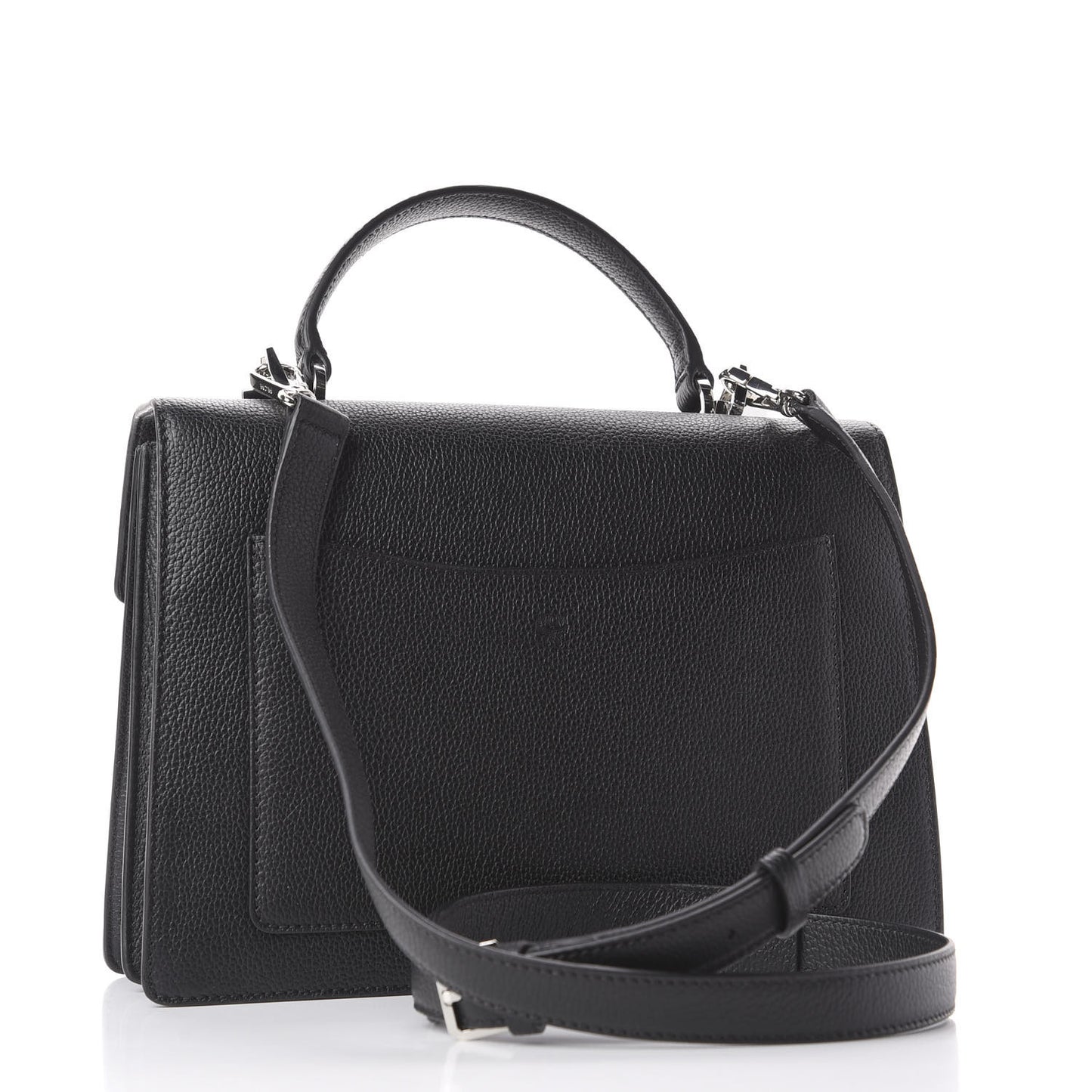 Grained Calfskin Medium Patricia Park Avenue Satchel Black