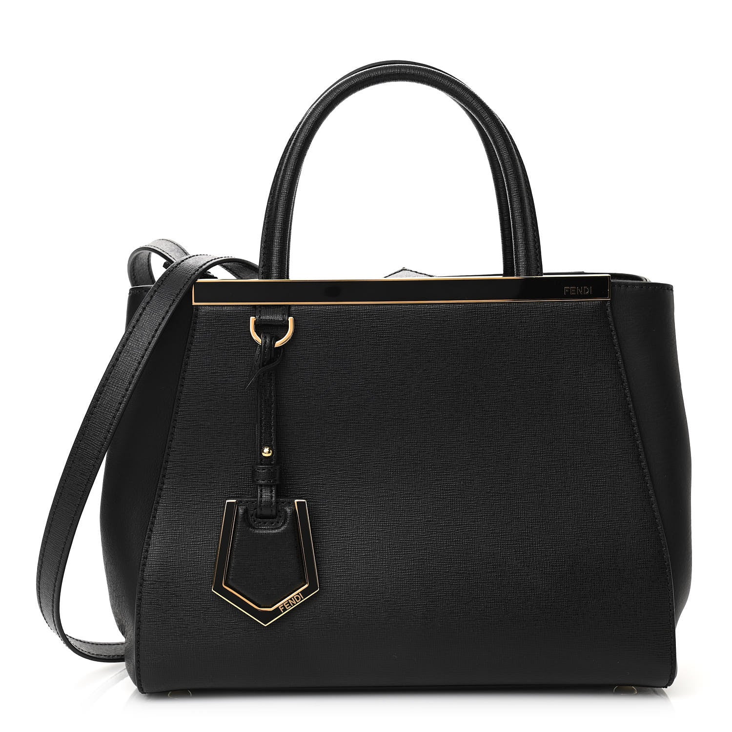 Fendi Vitello Elite Petite 2Jours Tote Black 1 of 10