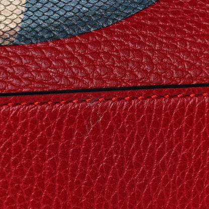 Gucci Calfskin Sylvie Web Kingsnake Print Top Handle Shoulder Bag Red 16 of 18