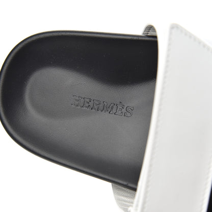 Hermes Calfskin Womens Chypre Sandals 36.5 White 6 of 10