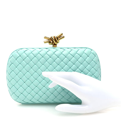 Bottega Veneta Nappa Intrecciato Knot Clutch Siren 2 of 9