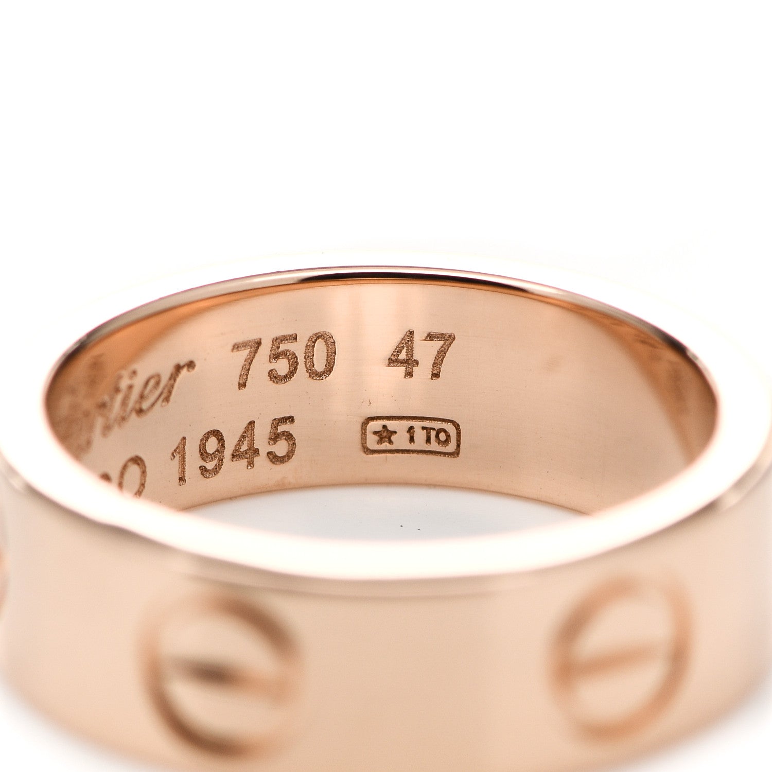 Cartier 18K Pink Gold 5.5mm LOVE Ring 47 4 5 of 5