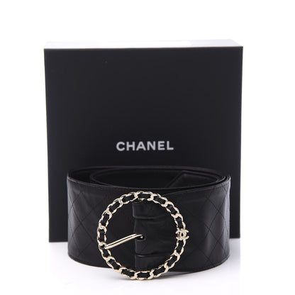 Chanel Lambskin Stitched Chain Belt 80 34 Black 7 of 7