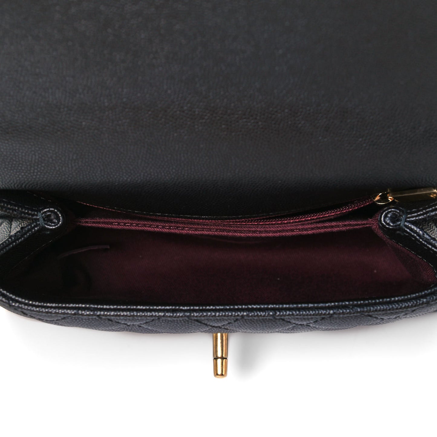 Caviar Quilted Mini Coco Handle Flap Black